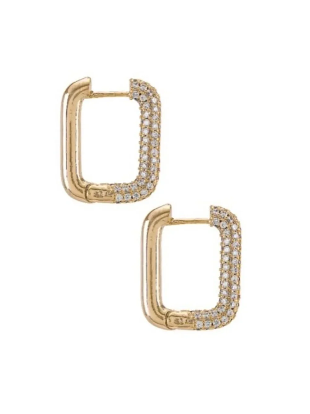 New! Anthropologie Shashi Cosmo Pave Hoop Earrings (3012) NWOT
